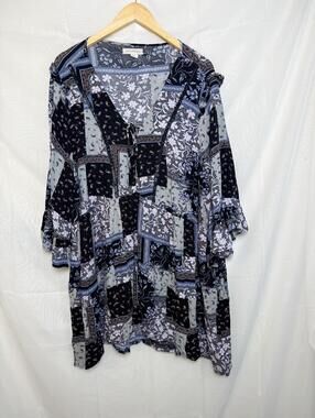 Aveology by City Chic Plus Size 22/24 Boho Patchwork Tunic Top